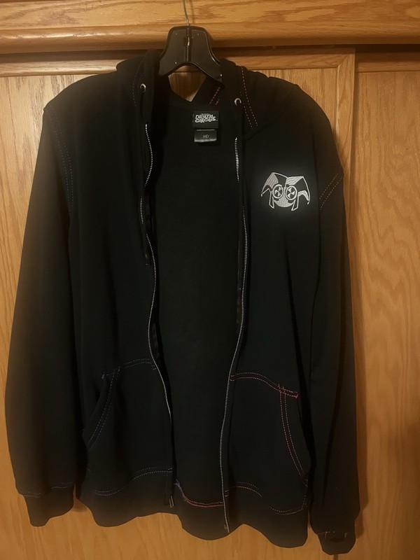 The Amazing Digital Circus twotone full zip Pomni hoodie with fingerless sleeves