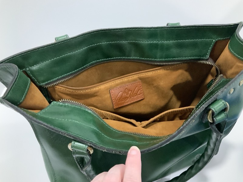Patricia Nash Green Leather Studded Tote Shoulder Bag gallery
