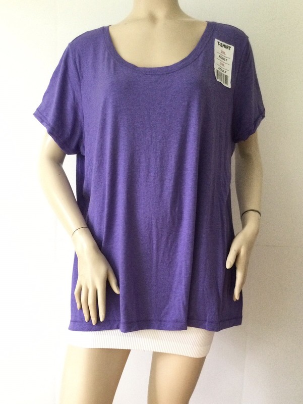 NEW HANES Soft Modal Blend Short Sleeve T-Shirt, Purple (Size 2XL)