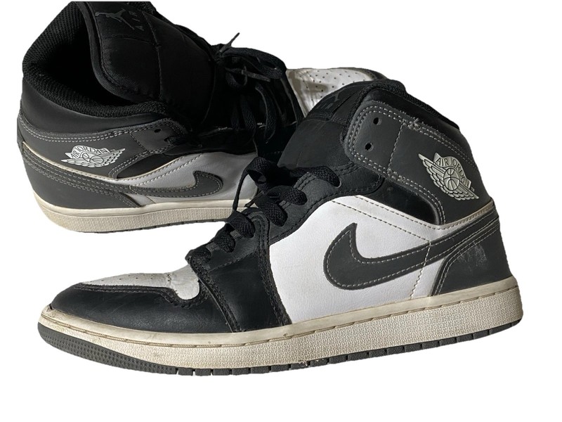 Jordan Air Jordan 1 Mid Iron Grey Black White Leather Men’s Mid Top DQ8426-001