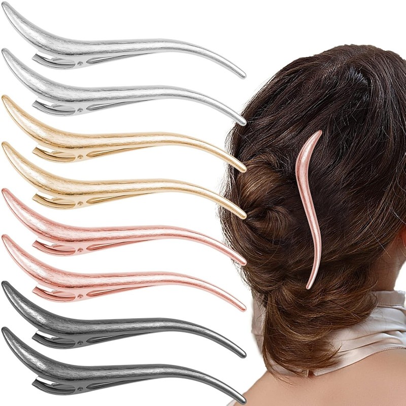 8 Pcs Large Metal Duckbill Hair Clips, 5 Inch Long Alligator Hair Pins French