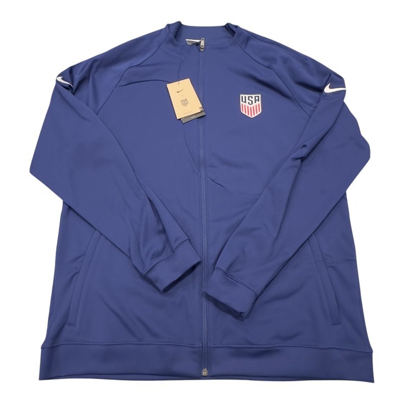 Nike Track Jacket Mens XL Blue USMNT Soccer Full Zip Back Graphic DH4752-421