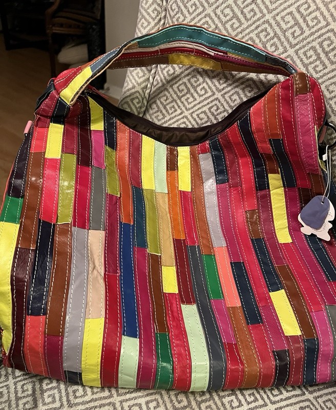 SISSI Boho Patchwork Tote Bag 19" Lined. Shoulder Strap. Multicolor. NEW. $89 gallery