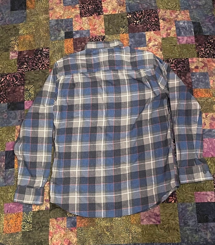 Weatherproof Vintage Blue and Grey Plaid Flannel Button Up Shirt gallery
