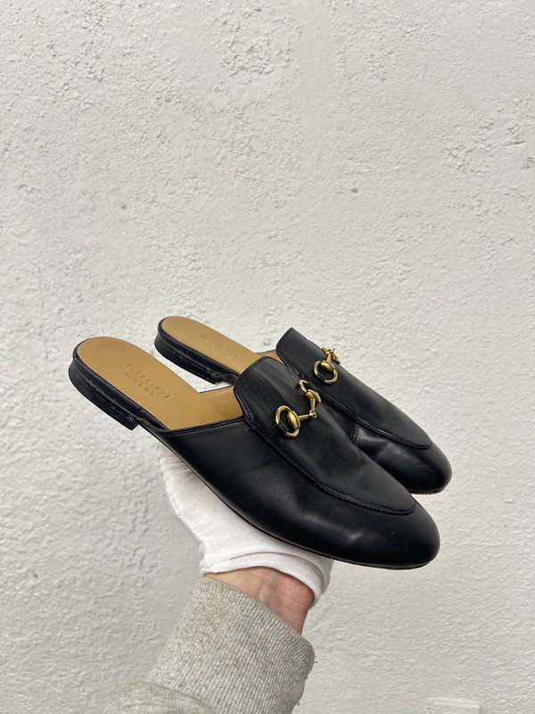 GUCCI Princetown Mule Horsebit Leather Loafer Black 9 US 39 EU BB2
