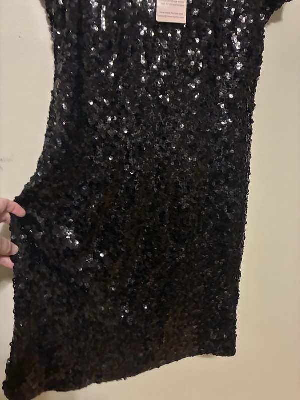 Maner Women's Glitter Sequin Dress Sparkle, Large/Brand New With Tag/black gallery