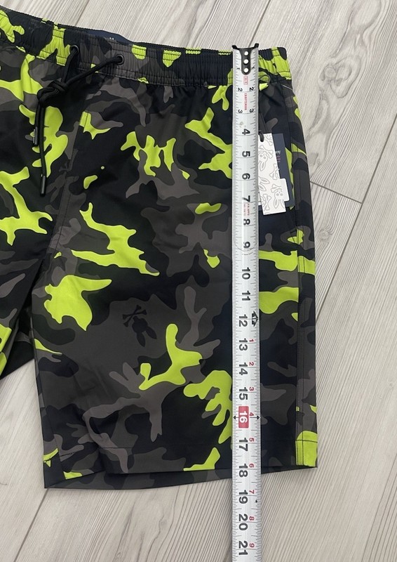 Psycho Bunny Men's Plano Camo Print Long Trunk Black B6W376Z1PO-BLK Size Medium gallery