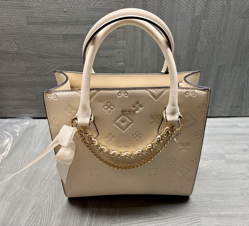 ALDO Handbag For Women NEW Beige Leather Medium Size Handbag With Straps