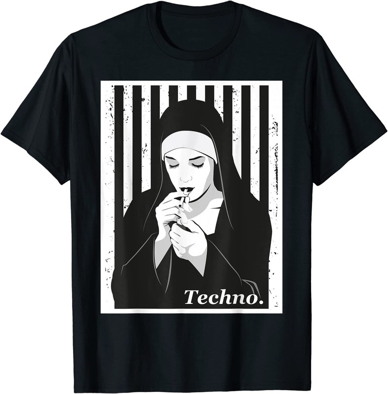 New Limited Techno Nun, Techno Hardstyle Nun T-Shirt