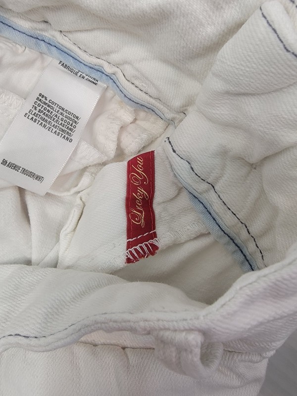 Lucky Brand 5th Avenue Trouser Denim Pants Womens SZ 14x33 Ivory Light weight gallery