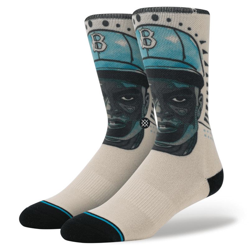 Stance Adult Black Tan Crew Polyester MLB Jackie Robinson Respect Socks M 6-8.5
