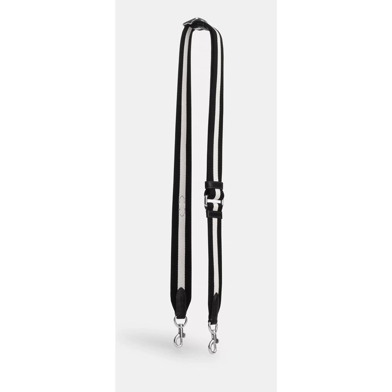 NWT Coach Webbing Strap Silver/Black/Chalk Multi