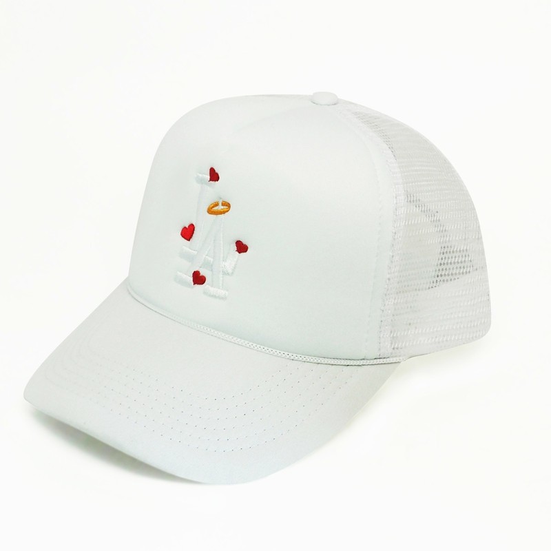 LA Trucker Hat w/ Hearts and Halo