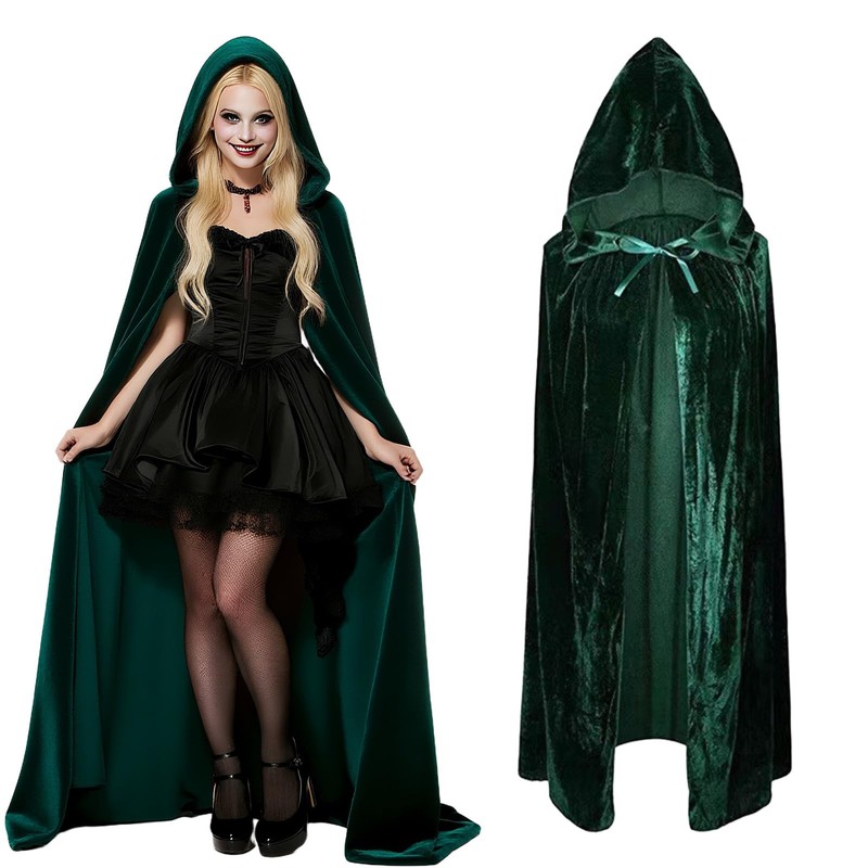 Vampire Wizard Hooded Cape HIGH QUALITY VELVET Cape for Halloween & Wei…