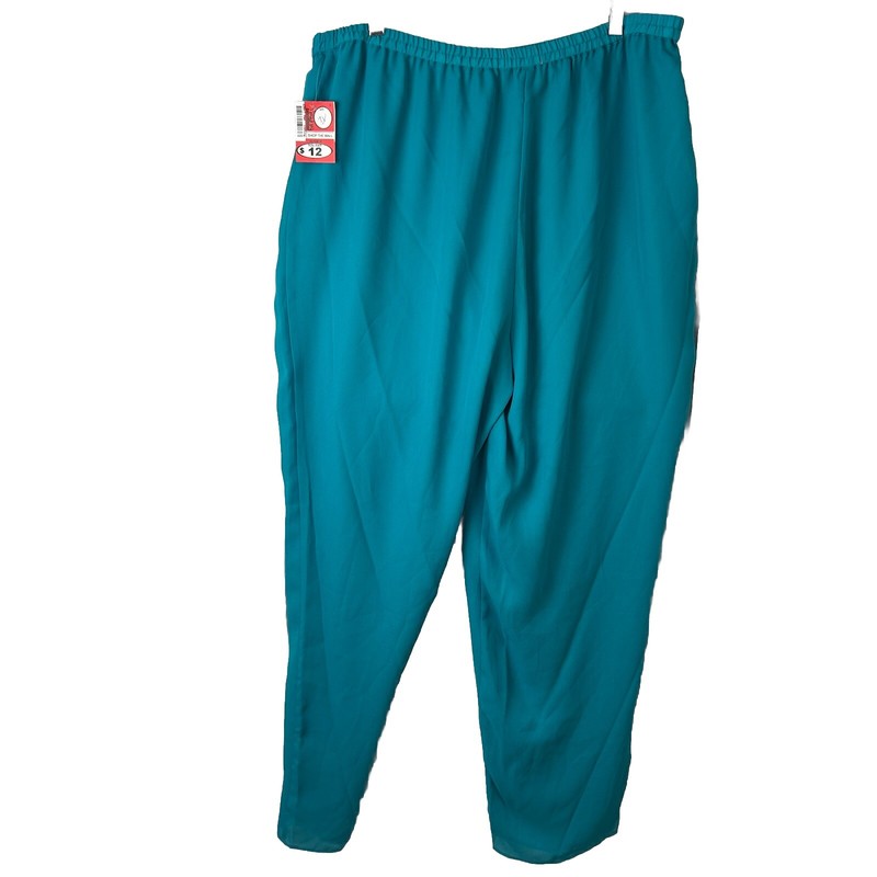 Draper’s & Damon’s Trouser WomenXL Green Polyester Chiffon Sheer Lined