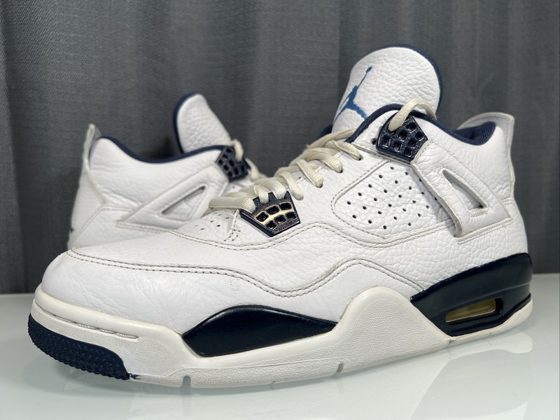 Nike Air Jordan 4 Retro LS Columbia White Legend Blue Navy 314254-107 Size 9.5