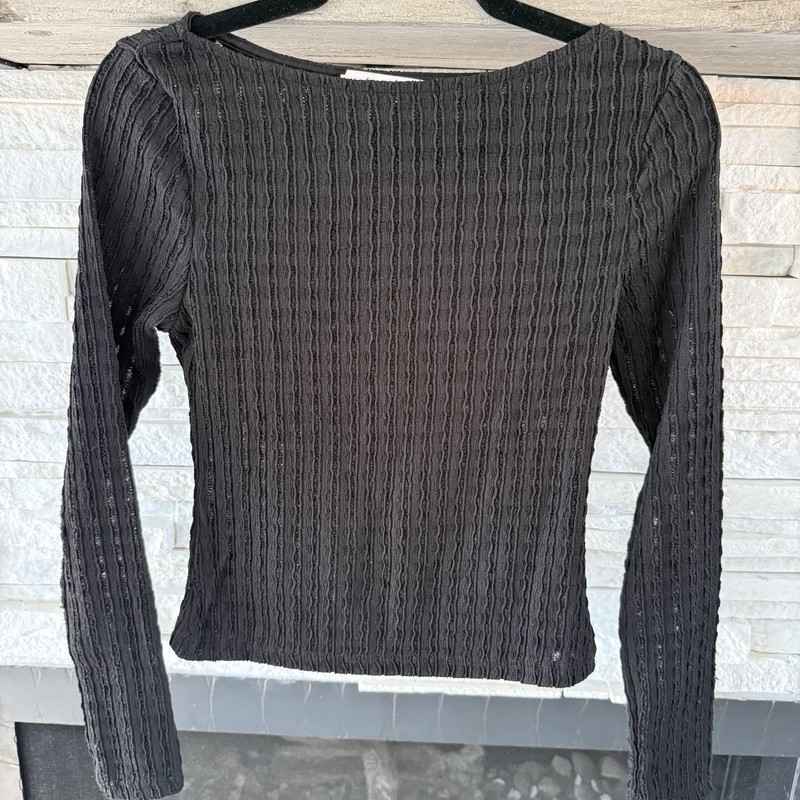 Petal & Pup Bellatrix Textured Knit Top, Long Sleeve, Women Size XS, Black