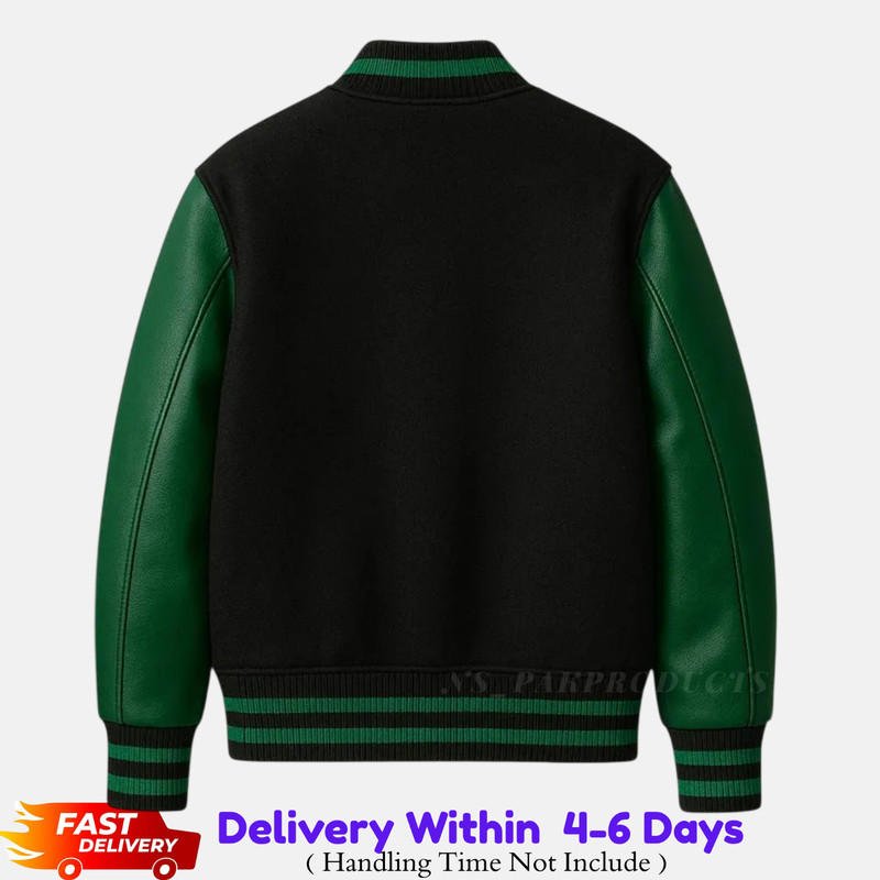 Varsity Letterman Baseball College Bomber Jacket - Wool & Leather Varsity Jacket gallery