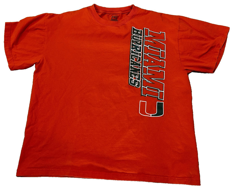VNTG Y2K University of Miami Hurricanes – Orange Tee – Xtra Baggy *Pre-Owned*