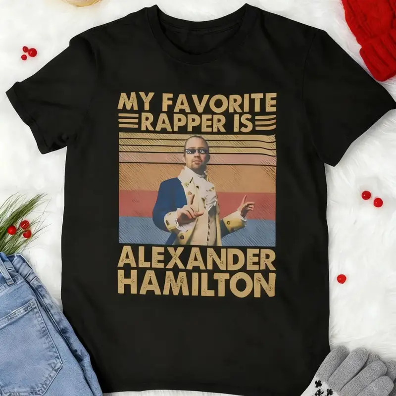 Alexander Hamilton Vintage T-Shirt Historical Meme Broadway Fans Mens Tee