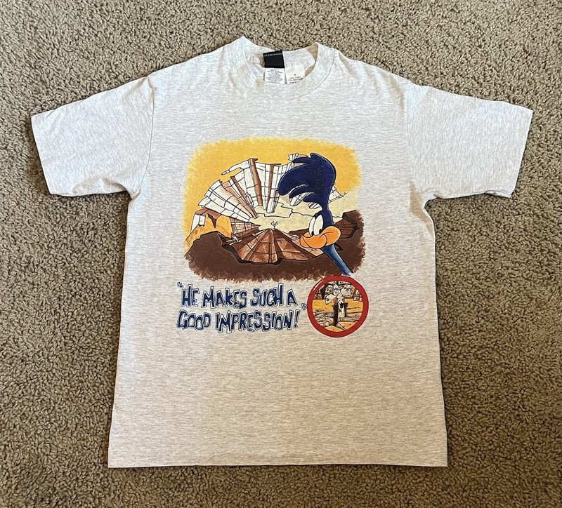 Vintage 1995 Road Runner Warner Bros Single Stitch T Shirt M