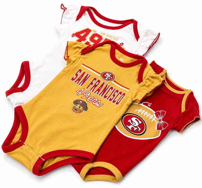NFL San Francisco 49ers Baby Girl Bodysuit Lot 3 NFL Team Apparel 0-3M, R8