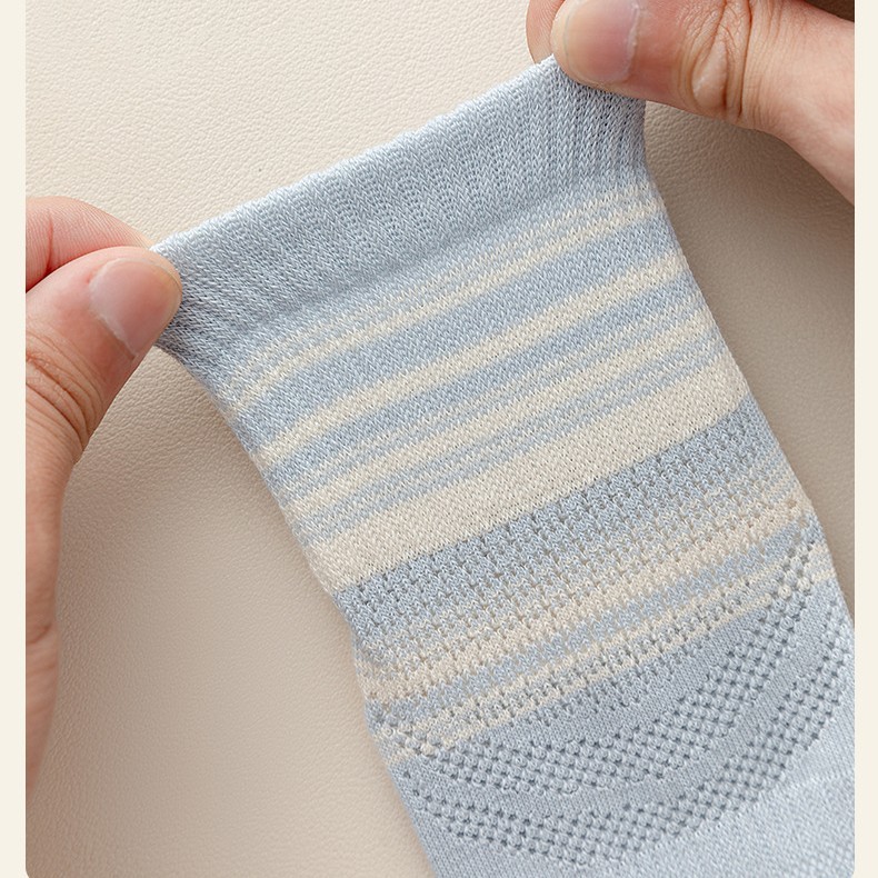 5Pack Women Five Finger Toe Socks Crew Sport Colors Mesh Casual Calf Striped 5-9 gallery