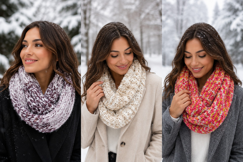 Winter Infinity Scarves Choose Color see sizes in description