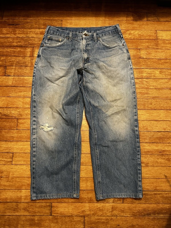 Carhartt B167 DST Distressed 34×33 (32×27) Faded Jeans Loose Baggy Fit