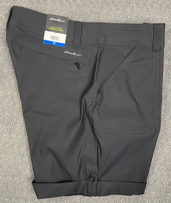 Eddie Bauer Women's Rolled Hem Bermuda Shorts Black or Red Pick Your Size NWT gallery
