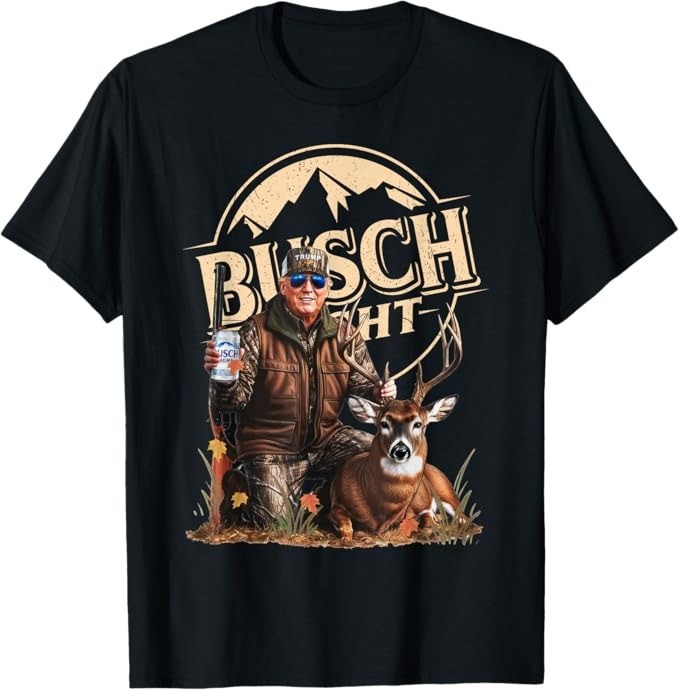 Trump Deer Hunting Beer Drinking Funny Camo Hunter T-Shirt – H383