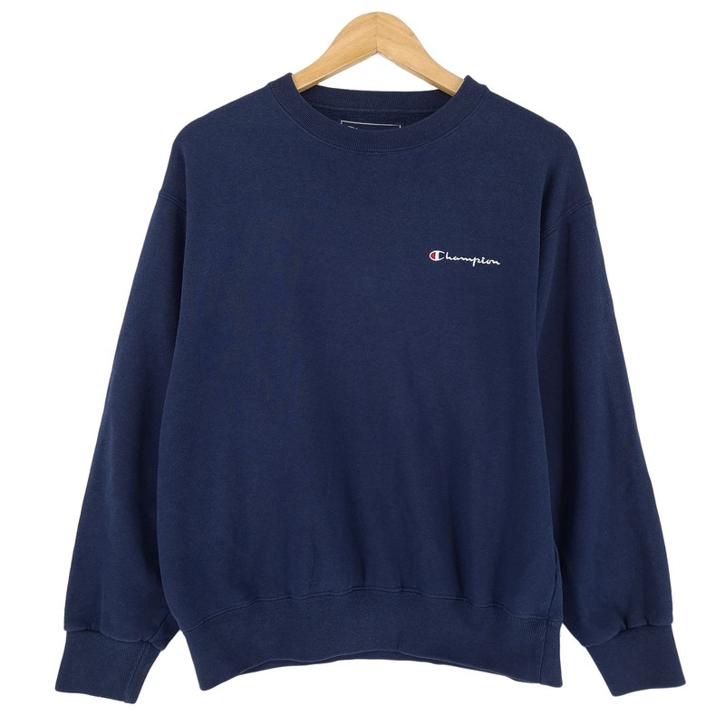 Champion Sweatshirt Blue Relaxed Fit Jumper Crew Sweat Casual Women Bn3 Size S