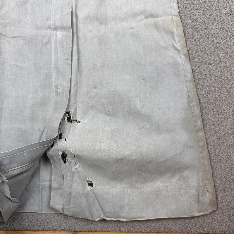 Vintage 1920s 30s Bob Evans Uniform Maid Sanforized Cotton Dress Gray Repairs gallery