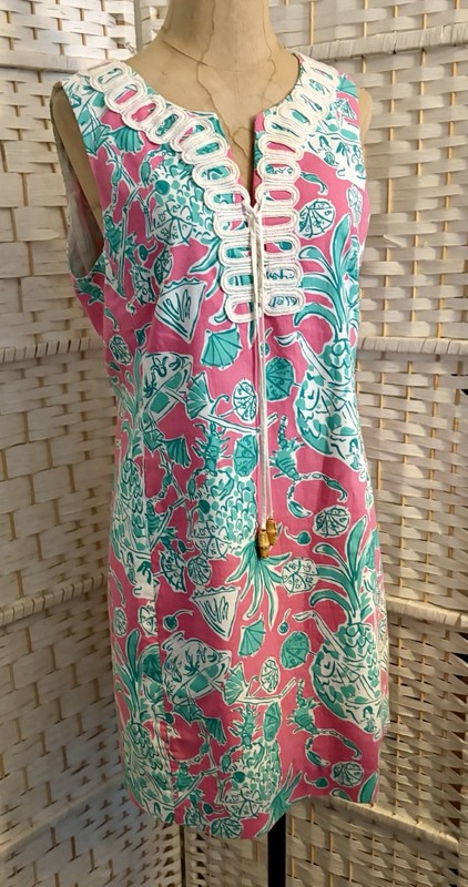 Rare Vintage Lilly Pulitzer Originals A Line Shift Lined Lace Up Corset Dress 6 gallery