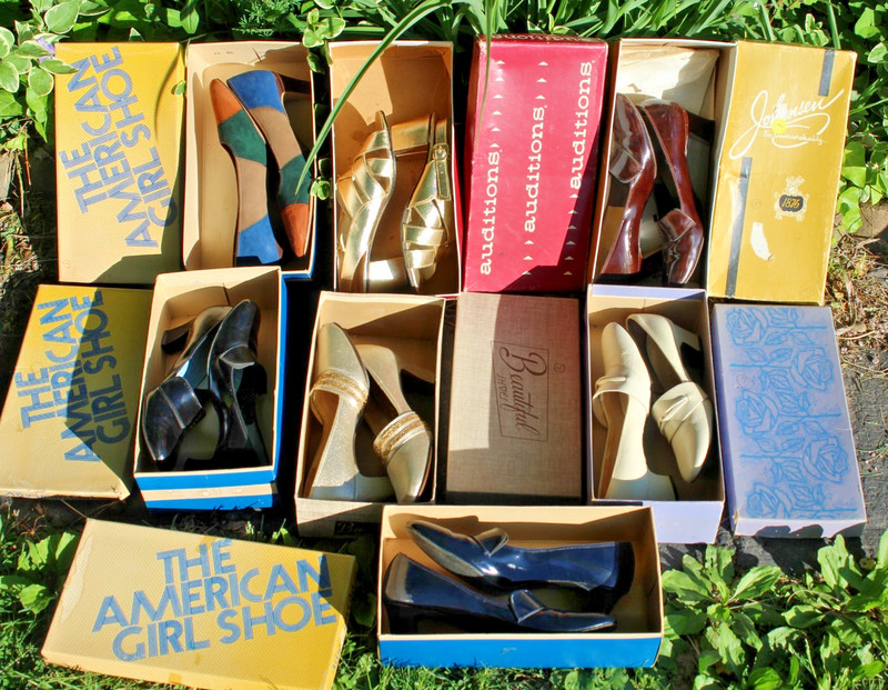 Vintage American Girl Retro Heels Mod 1960s Pumps Size 7 Aa 7-1/2 aa 7 Pair