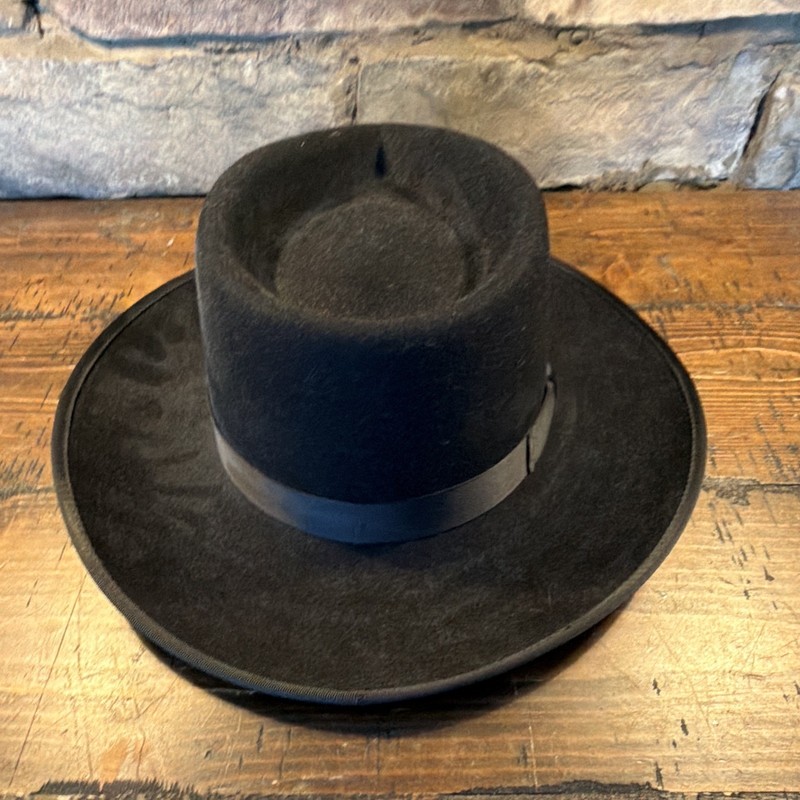 GIGI PIP Solid Fedora Hat Black Lined Unisex Adults Size 55 XS gallery