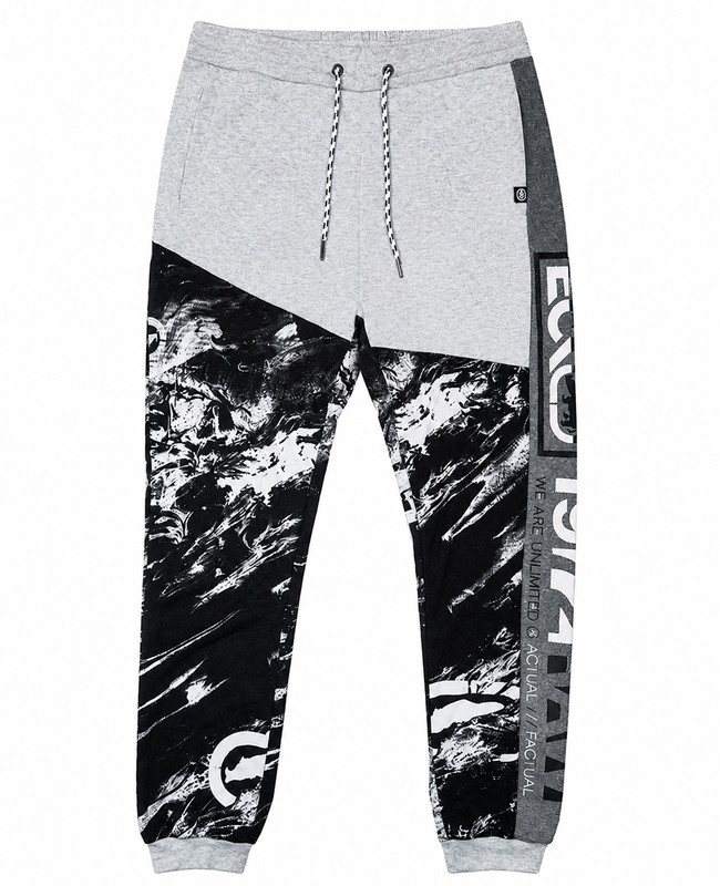 Ecko Unltd Fleece Jogger Pants White Marled Black-Brand New with Tag