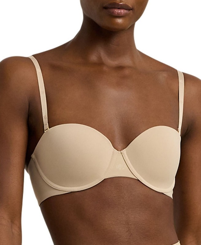 Lauren Ralph Lauren Luxe Smoothing Convertible Strapless Bra, Light Truffle, 38D
