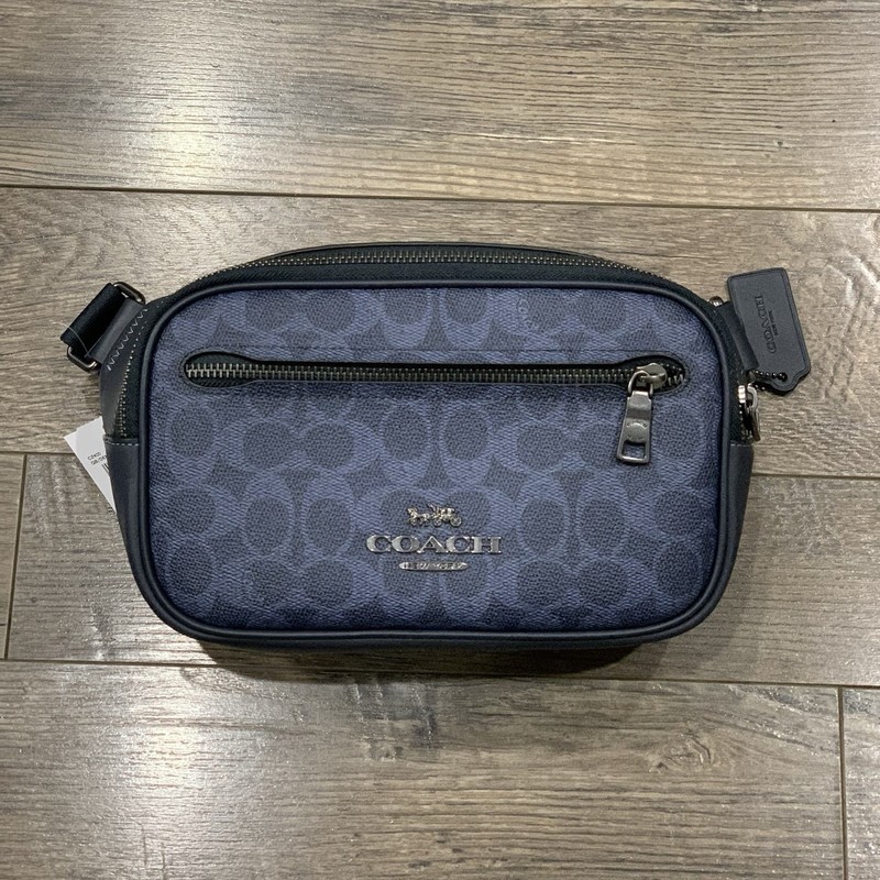 Coach Elias Signature Canvas & Leather Belt Bag CZ400 | Denim Navy — New