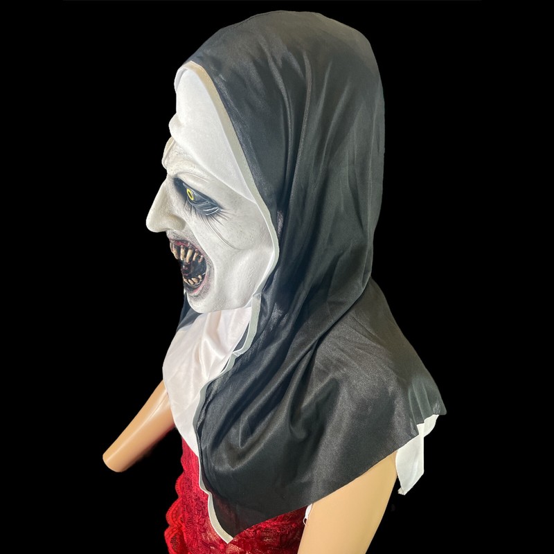 Scary Cosplay The Nun Full Face Halloween Mask Costume Horror Creepy Party Props gallery