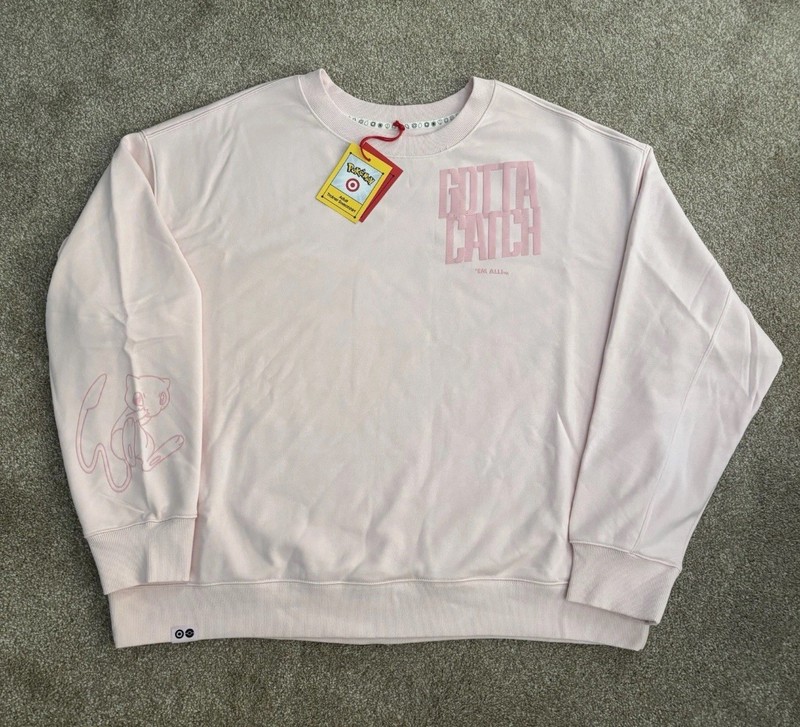 Pokemon x Target Mew Crewneck Sweatshirt Pink Unisex Size Large New With Tags
