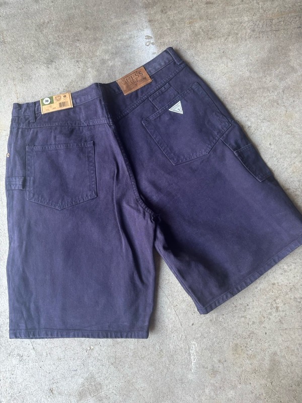 VTG 90s Hip Hop Skater Denim Baggy Jean Shorts Made in USA Mens Flea Market