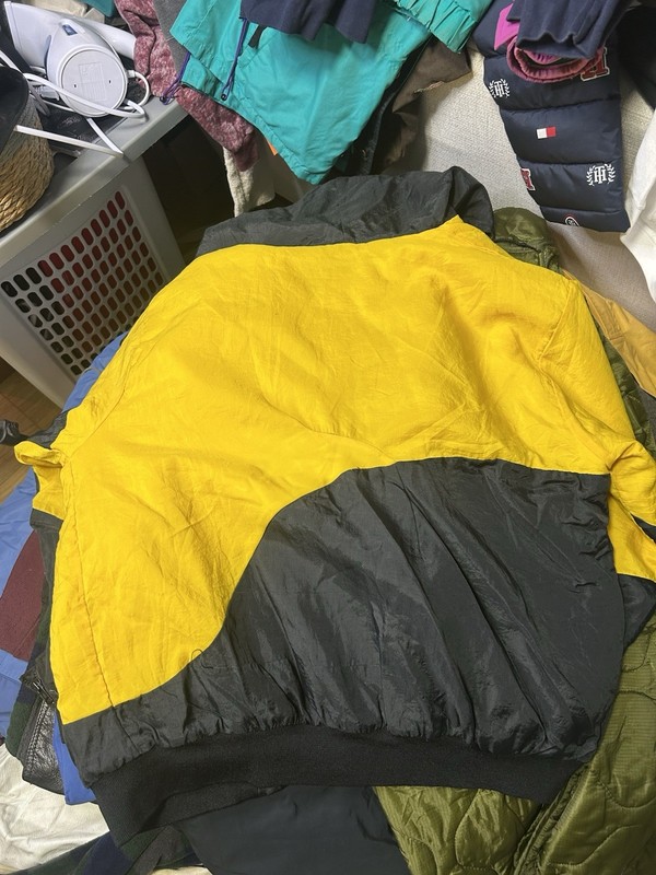 Windless Yellow/Black Hooded Full Zip Embroidered Logo Men's L Bomber Jacket gallery