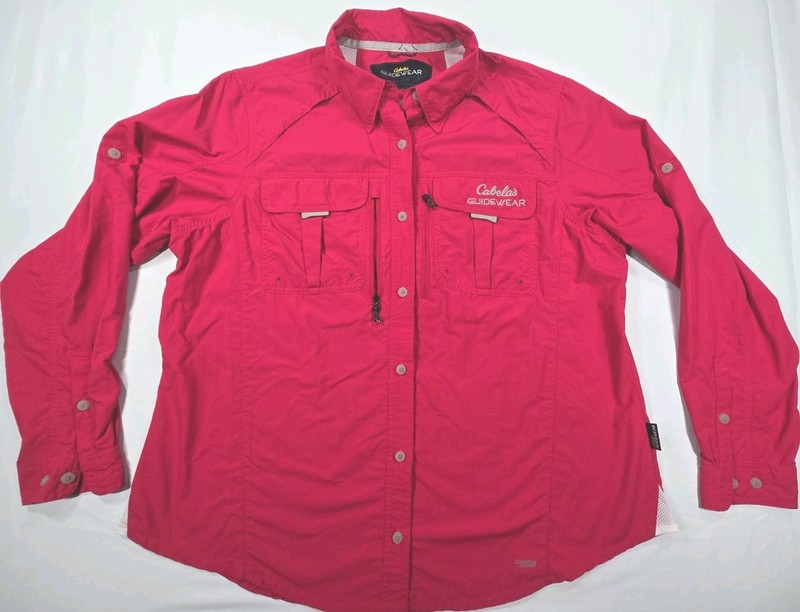 Cabelas Guidewear Women’s Size 2XL Pink Long Sleeve Button Shirt 4most Upf 50
