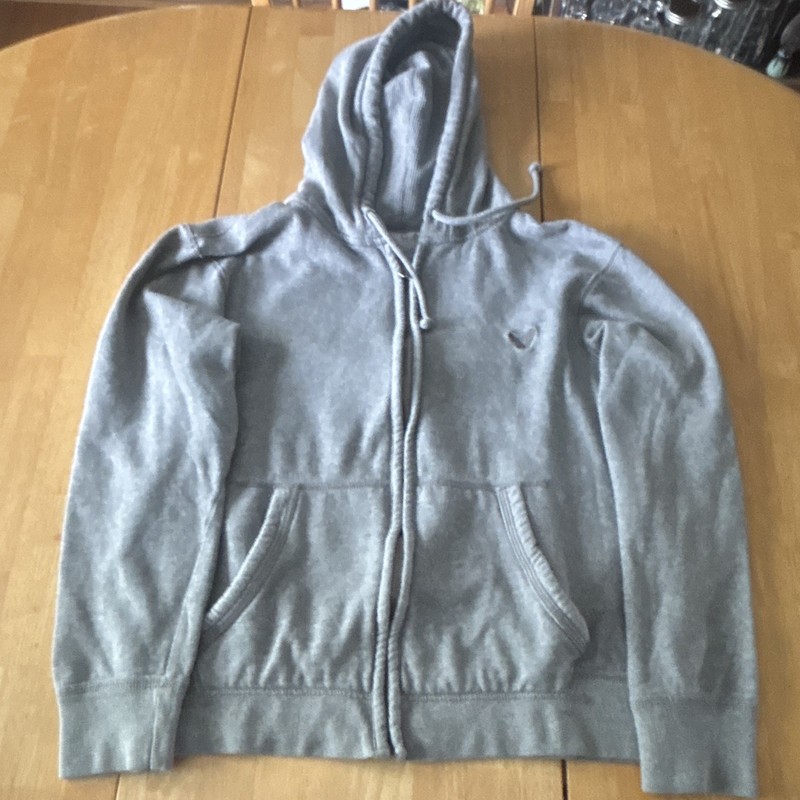 American Eagle Outfitters Men’s Vintage Fit Gray Full Zip Hooded Fleece L