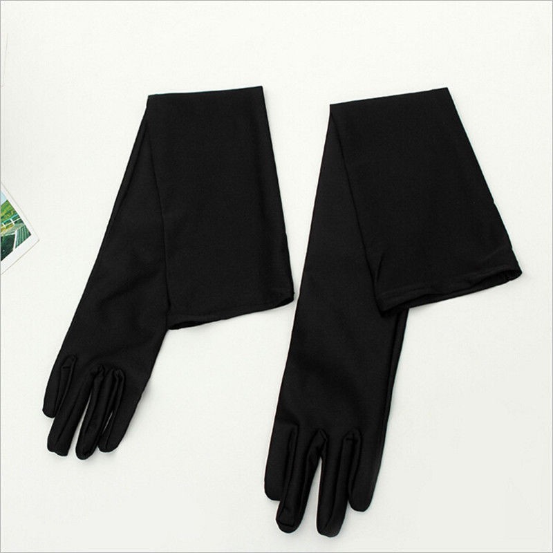 Stretchy Long Opera Gloves Party Satin Gloves Adult Size Elbow Length Wedding US gallery