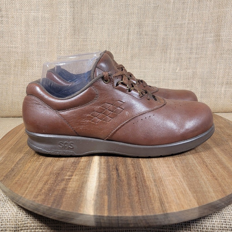 SAS Free Time Sneakers Leather Comfort Walking Shoes Women’s 7.5 N Brown Casual