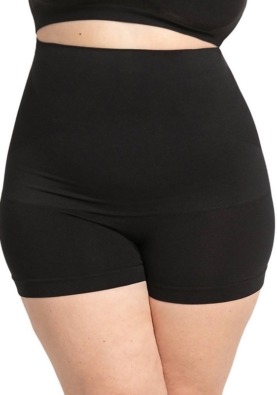 Shapermint Essentials Women’s High Waisted Shaper Boy Shorts, Black, 3XL