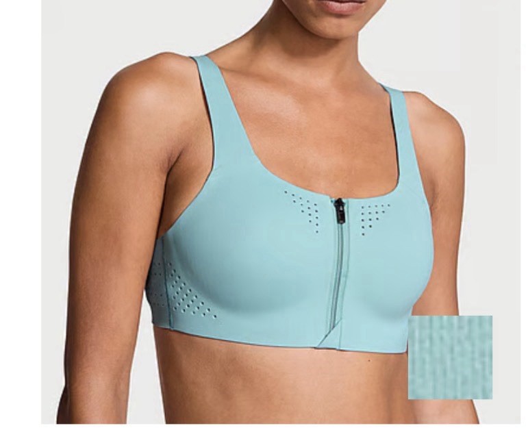 New Victoria Secret Featherweight Max Sports Bra 34DD Front Zip High Impact NWT