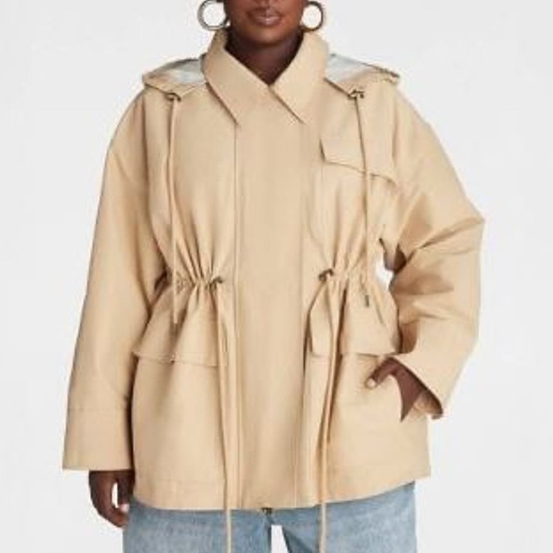 KBB by Kahlana Hooded Utility Jacket Tan Size 1X